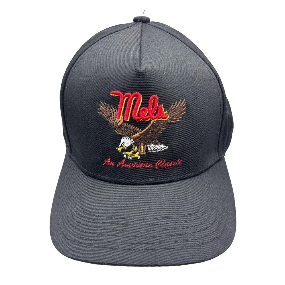 Mels An American Classic Eagle Hat Mens Black Snapback Baseball Cap